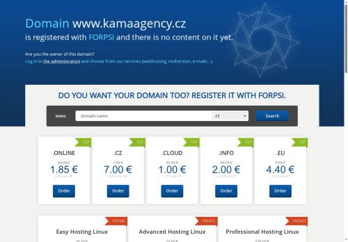Webové stránky KAMA agency s.r.o., Tmaň