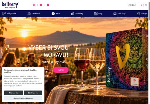 Webové stránky Víno Bellvery s.r.o., Tvrdonice
