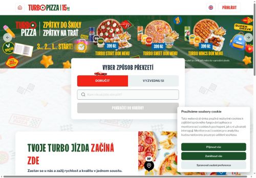 Webové stránky TURBOPIZZA s.r.o., Kladno