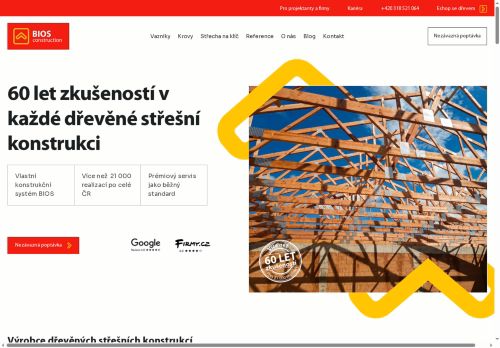 Webové stránky BIOS construction s.r.o., Dobříš