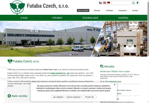 Webové stránky Futaba Czech, s.r.o., Ovčáry