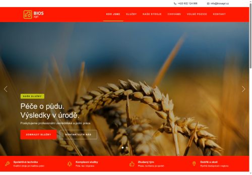 Webové stránky BIOS agri s.r.o., Dobříš