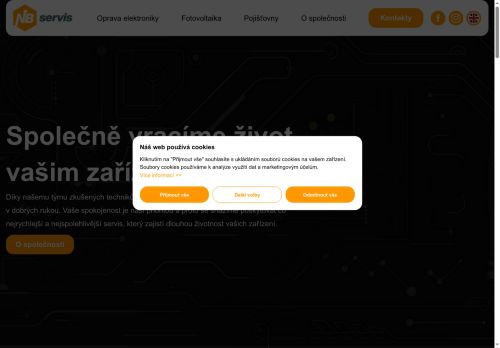 Webové stránky NBSERVIS s.r.o., Kladno