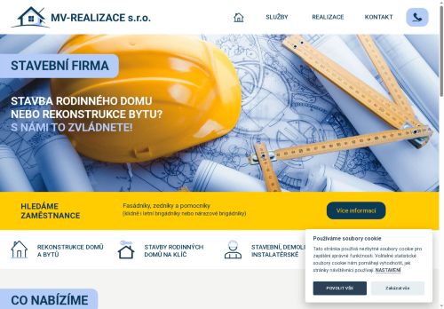 Webové stránky MV-Realizace s.r.o., Brno