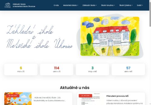 Webové stránky Základní škola a Mateřská škola Úhonice, okres Praha západ, Úhonice