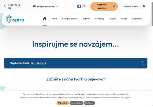 Zobrazit webové stránky Inspiro - středisko volného času Tišnov