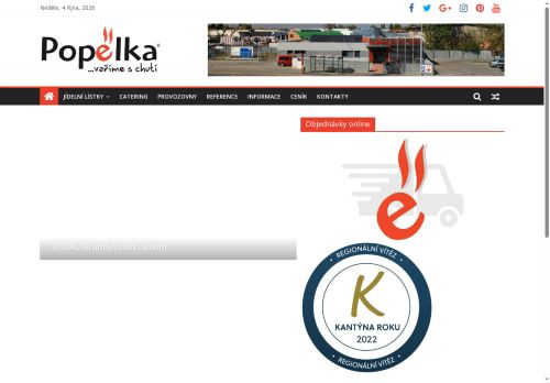 Webové stránky Jídelna Popelka s.r.o., Jirny