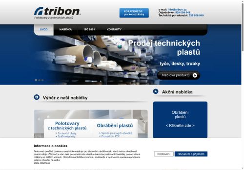 Webové stránky Tribon TechPlasty, s.r.o., Modřice