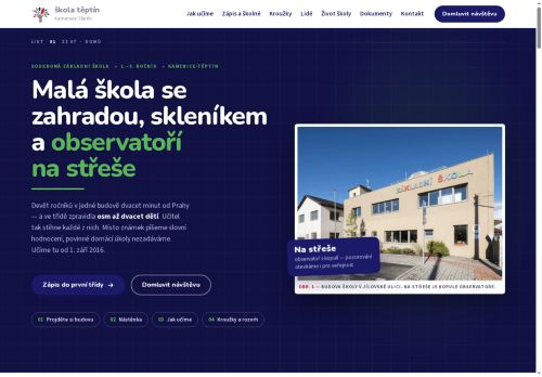 Webové stránky Lesní mateřská škola Těptín z.s., Kamenice
