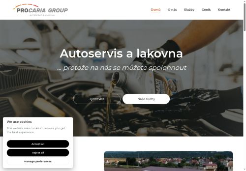 Webové stránky Procaria Group s.r.o., Nezvěstice