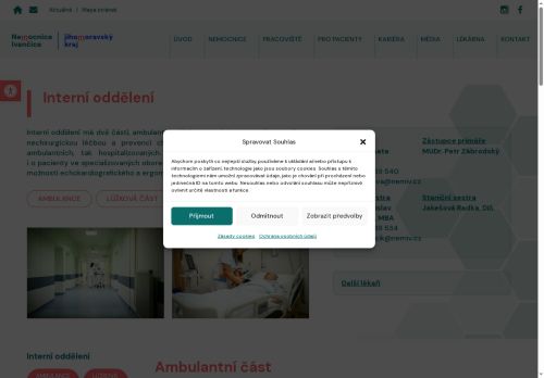 Zobrazit webové stránky Funkční ambulance interního oddělení Nemocnice Ivančice