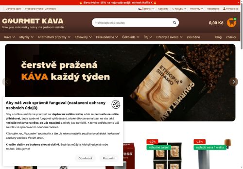 Webové stránky GourmetKava s.r.o., Praha