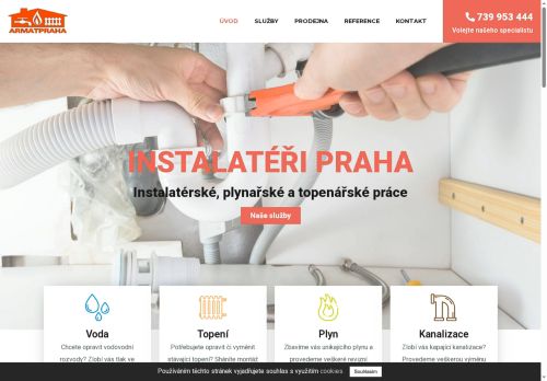 Webové stránky ARMATPRAHA s.r.o., Praha