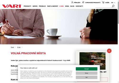 Webové stránky VARI, a.s., Libice nad Cidlinou
