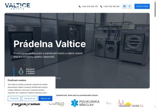 Webové stránky Valtice-servis s.r.o., Valtice