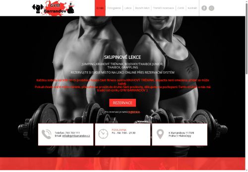 Webové stránky Gym Barrandov s.r.o., Neratovice