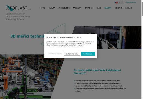Webové stránky Letoplast s.r.o., Letovice