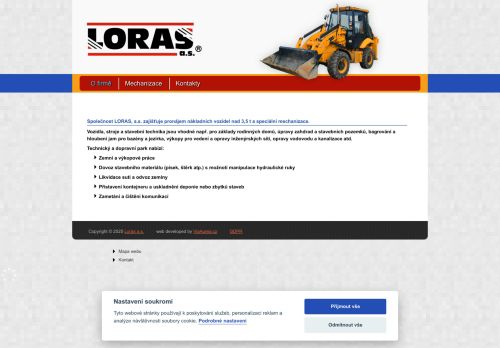 Webové stránky LORAS a.s., Vyškov