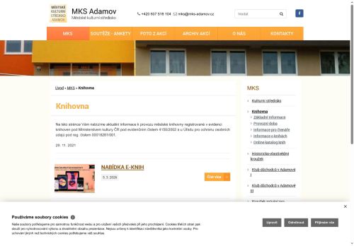 Zobrazit webové stránky Městská knihovna Adamov