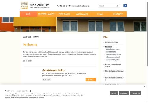 Zobrazit webové stránky Městská knihovna Adamov