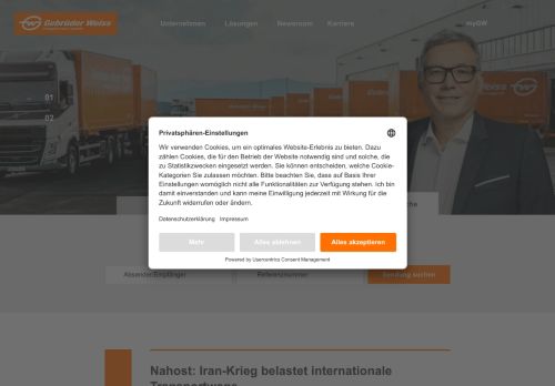 Webové stránky GEBRÜDER WEISS spol. s r.o., Syrovice