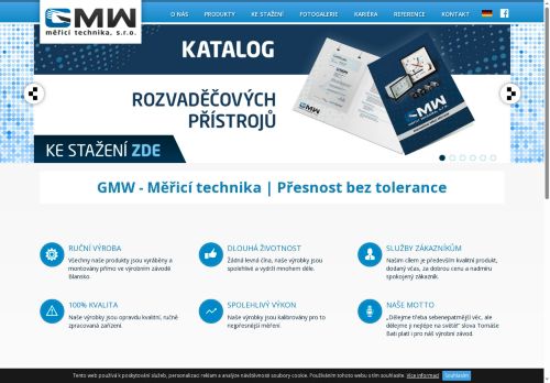 Webové stránky GMW-měřicí technika,s.r.o., Blansko