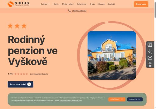 Zobrazit webové stránky Penzion Sirius