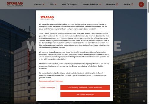 Webové stránky STRABAG a.s., Praha