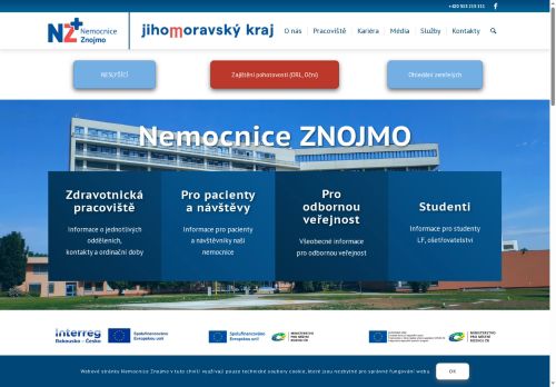 Webové stránky Nemocnice Znojmo, příspěvková organizace, Znojmo