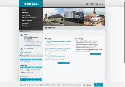 Webové stránky TSMB s.r.o., Moravské Budějovice