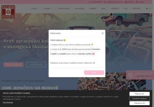 Zobrazit webové stránky Hulman - kovošrot