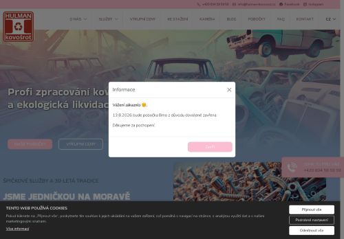 Zobrazit webové stránky Hulman - kovošrot