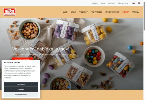 Webové stránky ALIKA a.s., Čelčice
