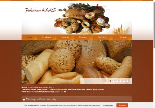 Zobrazit webové stránky Pekárna KLAS