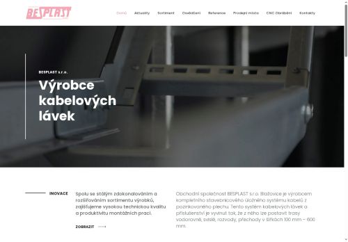 Webové stránky B E S P L A S T s.r.o., Blažovice