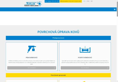 Webové stránky Lakovna Turlak s.r.o., Újezd u Brna
