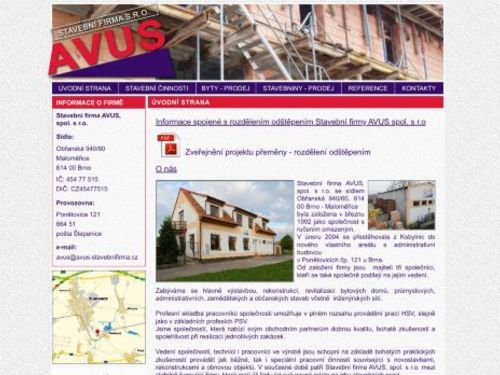 Stavební firma AVUS, spol. s r.o.