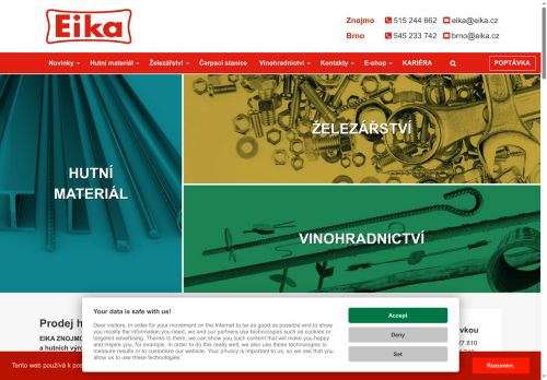 EIKA ZNOJMO, a.s. nabízí práci na pozici Prodavač - skladník hutního materiálu v obci Znojmo