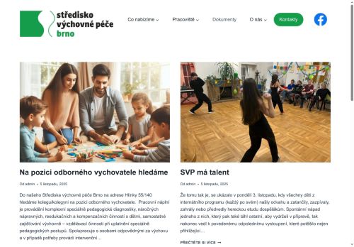 Webové stránky Diagnostický ústav Brno, středisko výchovné péče a základní škola, Brno, Hlinky 140, Vyškov