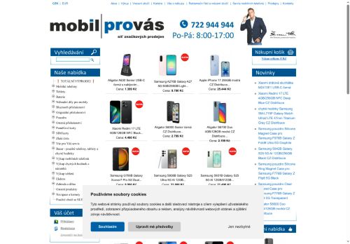 Webové stránky Mobilní telefony s.r.o., Brno