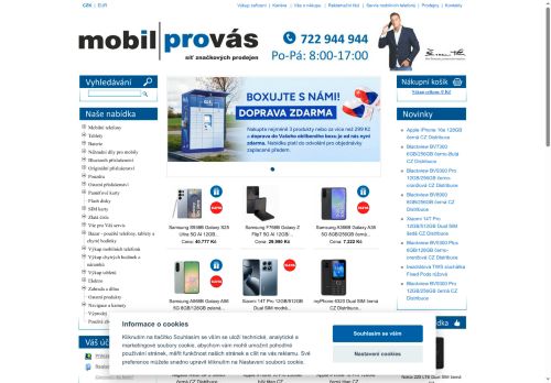 Webové stránky Mobilní telefony s.r.o., Brno