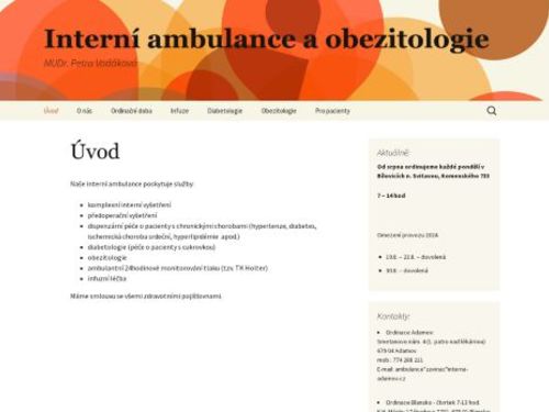 Interní ambulance a obezitologie - MUDr. Petra Vodáková