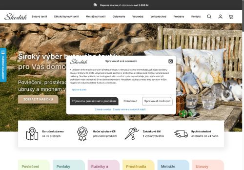 Webové stránky Prádelny Škodák, s.r.o., Strážnice