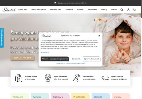 Webové stránky Prádelny Škodák, s.r.o., Strážnice