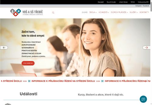 Zobrazit webové stránky Vyšší odborná škola a Střední škola veterinární, zemědělská a zdravotnická Třebíč
