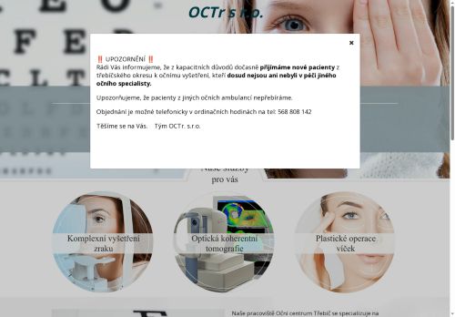 Zobrazit webové stránky Oční centrum Třebíč (OCTr.vs.r.o). - MUDr. Jaroslav Helmanová