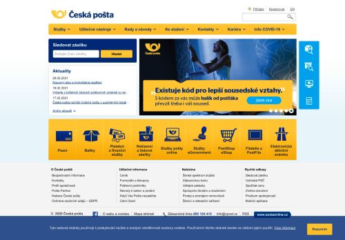 Zobrazit webové stránky Pošta Neslovice