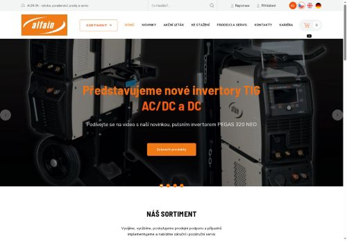 Webové stránky ALFA IN a.s., Nová Ves