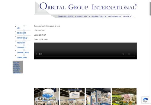 Webové stránky Orbital International Ltd. - organizační složka, Kožichovice