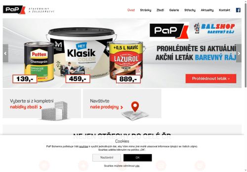 Webové stránky P a P Bohemia s.r.o., Nová Bystřice